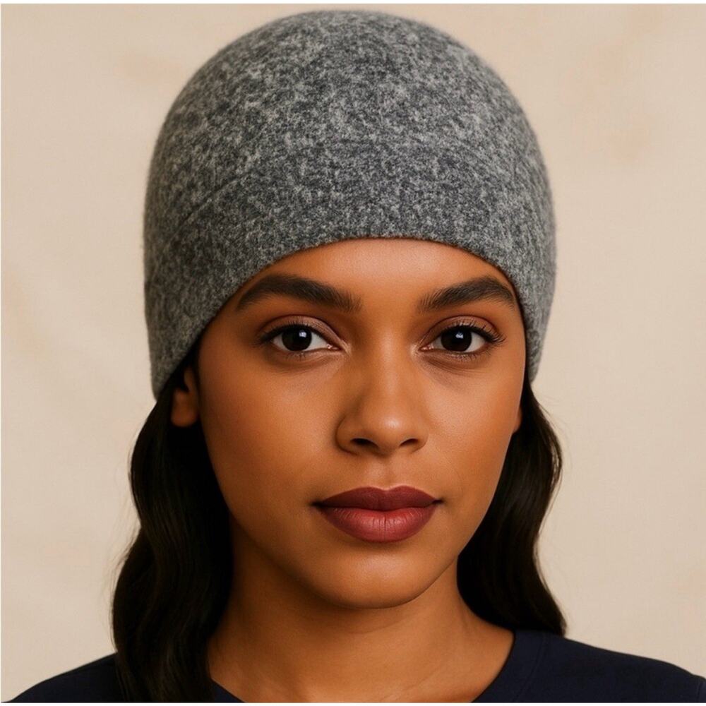 Barefoot Dreams CozyChic Lite Confetti Beanie Hat Smoky Green and Fog Gray NWT
